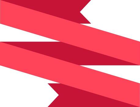 Three overlapping red ribbons creating a vibrant diagonal composition against a clean white background, enhancing various design projects with a modern and elegant touch vector