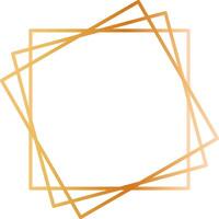 Golden gradient square frame forming an elegant border with overlapping lines, creating a sophisticated and decorative element for various design purposes vector