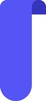 Bookmark icon featuring a downward pointing design in blue, showcasing a curled corner against a clean white background, ideal for marking pages in books or documents vector