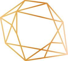 Geometric golden shape forming an abstract figure with triangles and lines, representing modern art and design concepts, ideal for backgrounds, posters, and digital art projects vector