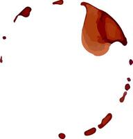Brown watercolor stain forming an uneven circle on white background, creating an abstract and artistic design with a natural and organic feel, suitable for various creative projects vector