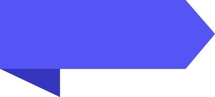 Simple blue arrow pointing to the right with a folded corner, isolated illustration on a white background, ideal for presentations and infographics vector