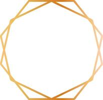 Golden geometric frame creating a dodecagon shape with a gradient effect, ideal for elegant and modern designs, invitations, wedding cards, and various graphic projects vector