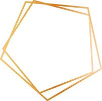 Golden double heptagon frame forming an elegant border on a white background, perfect for invitations, cards, or any design project requiring a touch of sophistication vector
