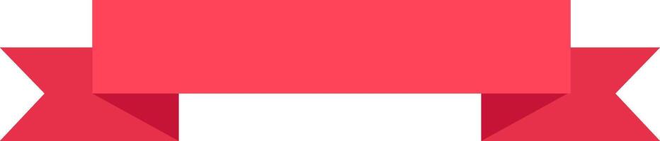 Red ribbon banner featuring folded corners and forming a star shape, isolated against a white background, offers a simple yet elegant design perfect for various graphic elements and decorations vector