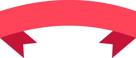 Red curved ribbon banner waving with pointed ends, perfect for highlighting titles, sales promotions, special offers, or creating festive decorations vector