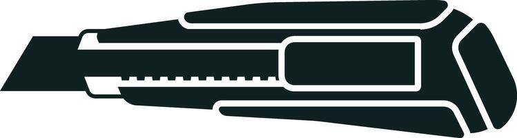 Black and white illustration featuring a utility knife with a retractable blade, commonly utilized for a variety of cutting tasks in crafts, DIY projects, and construction work vector