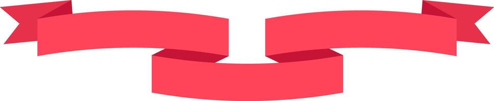 Two slightly curved red ribbons are joined in the middle, creating a frame on a white background, perfect for adding a touch of elegance and celebration to any design vector