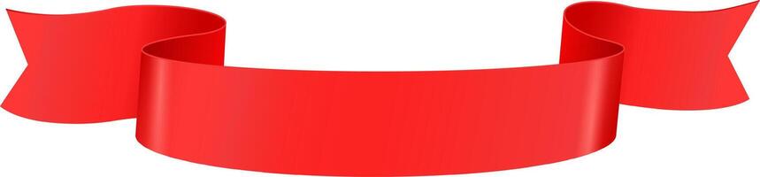 Shiny red ribbon banner waving gracefully against a white background, enhancing celebrations and adding an elegant touch to various festive occasions and designs vector