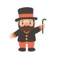 Cartoon Man with Top Hat and Cane vector