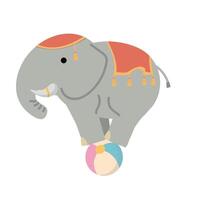 Cartoon Elephant Balancing on a Ball vector