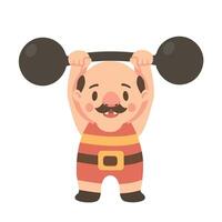 Cartoon Strongman Weightlifting Illustration vector