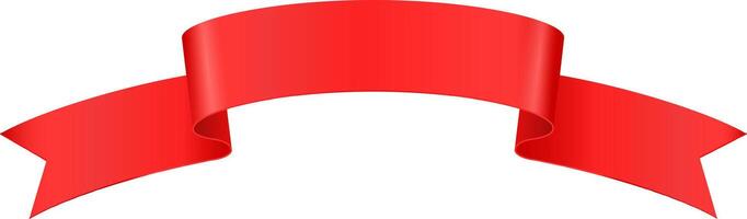 Shiny red ribbon banner waving and flowing isolated on white background, creating a festive and celebratory atmosphere for various occasions vector
