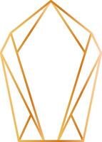 Golden lines forming an abstract diamond shape create a stunning visual with a gradient color against a clean white background, perfect for modern and elegant design projects vector