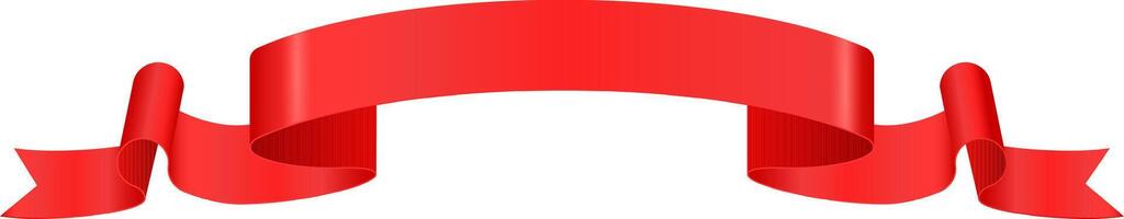 Red ribbon banner swirling and waving in the wind creating a festive and decorative element, perfect for celebrations, announcements, or special occasions vector