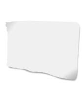 Blank sheet of torn white paper lying on a white background, casting a soft shadow and providing ample copy space for messages, reminders, or creative designs vector