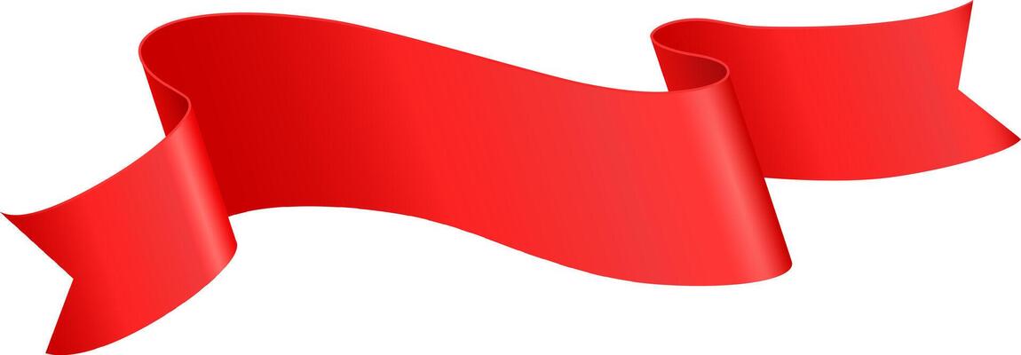 Shiny red waving ribbon floating freely in the wind, perfect for celebrations, awards, or decorations, adding a touch of elegance and festivity