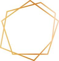 Golden geometric frame creating an elegant and decorative border with a white background, perfect for invitations, cards, or any design project vector