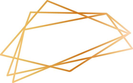 Golden overlapping geometric shapes forming an elegant abstract frame against a bright white background, enhancing modern designs with a touch of luxury and sophistication vector