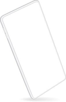 moderno blanco teléfono inteligente presentando un blanco pantalla, flotante sin esfuerzo terminado un limpiar blanco fondo, ideal para mostrando aplicaciones o sitios web en un elegante y minimalista camino vector