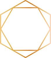 Golden decagon frame forming an elegant border with a white background, ideal for certificates, diplomas, awards, or other decorative purposes vector