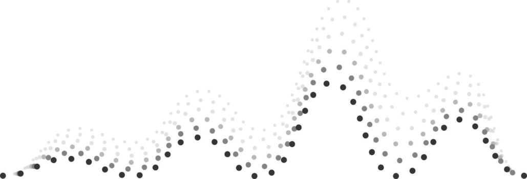 Abstract wave flow forming from numerous small gray and black dots, creating an engaging sense of motion and dynamism while showcasing a modern and futuristic design vector