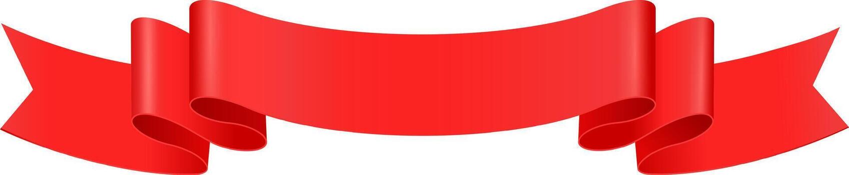 Swirling and waving in the breeze, a vibrant red ribbon creates an elegant display against a pristine white background, offering ample empty space for text or copy vector