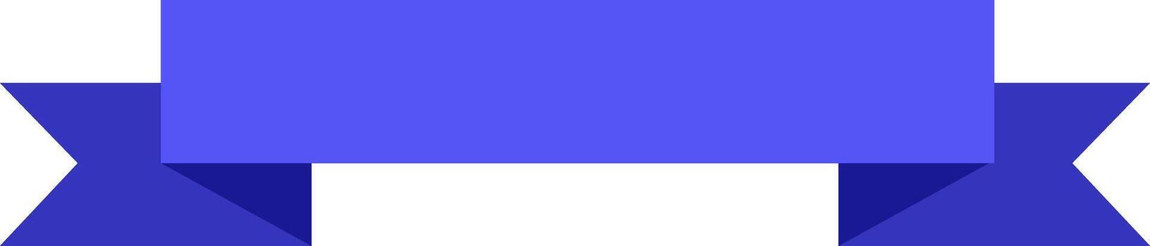 Horizontal blue ribbon banner with folded ends waving in the wind, isolated on a white background, perfect for adding a touch of elegance and celebration to any design vector