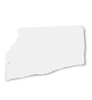 Blank white horizontal ripped paper piece with soft shadow is casting a shadow on white background, creating a realistic and versatile design element vector