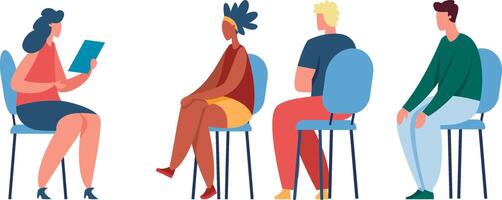 Group of people in discussion vector