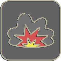 Icon explosion. Military and war elements. Icon in embossed style. vector