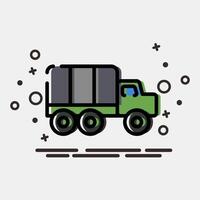 Icon truck. Military and war elements. Icon in MBE style. vector