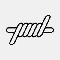 Icon barbed wire. Military and war elements. Icon in line style. vector