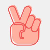 Icon peace gesture finger. Military and war elements. Icon in two tone style. vector