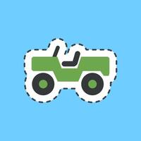 Cutting line sticker military vehicle. Military and war elements. vector
