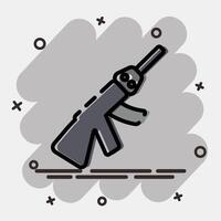 Icon gun. Military and war elements. Icon in comic style. vector