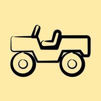 Icon military vehicle. Military and war elements. Icon in hand drawn style. vector