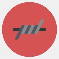 Icon barbed wire. Military and war elements. Icon in color mate style. vector