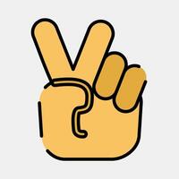 Icon peace gesture finger. Military and war elements. Icon in filled line style. vector
