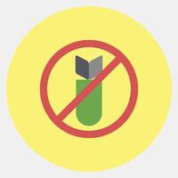 Icon stop the war. Military and war elements. Icon in color mate style. vector