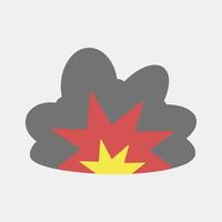 Icon explosion. Military and war elements. Icon in flat style. vector