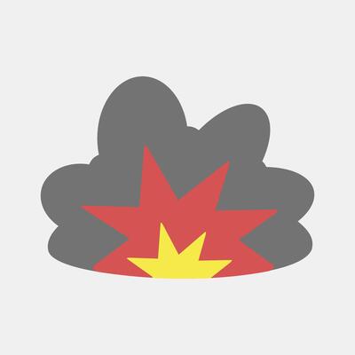 Icon explosion. Military and war elements. Icon in flat style.