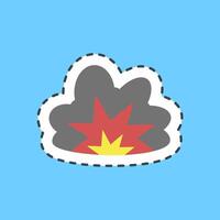 Cutting line sticker explosion. Military and war elements. vector
