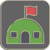 Icon barracks. Military and war elements. Icon in embossed style. vector