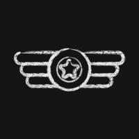 Icon badge. Military and war elements. Icon in chalk style. vector