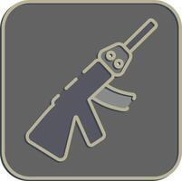 Icon gun. Military and war elements. Icon in embossed style. vector