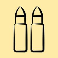 Icon bullet. Military and war elements. Icon in hand drawn style. vector