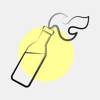 Icon molotov cocktails. Military and war elements. Icon in color spot style. vector
