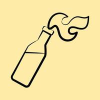 Icon molotov cocktails. Military and war elements. Icon in hand drawn style. vector