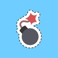 Cutting line sticker bomb. Military and war elements. vector